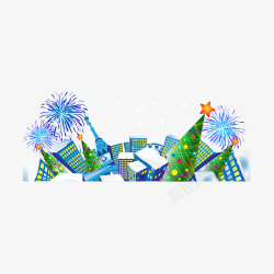 烟花和圣诞树素材