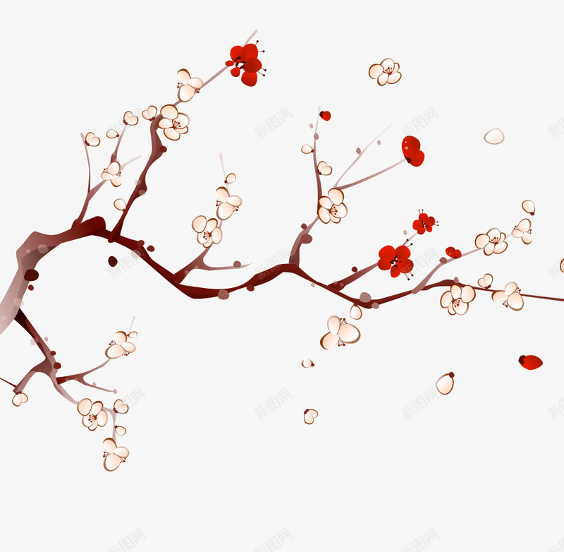 简约中国风梅花枝丫psd免抠素材_88icon https://88icon.com 中国风 枝丫 梅花 简约 简约中国风梅花枝丫 粉色梅花