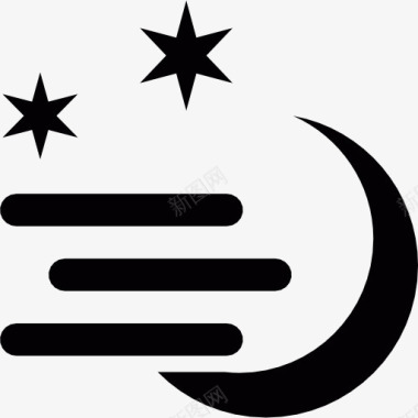 矢量星星童趣雾夜图标图标