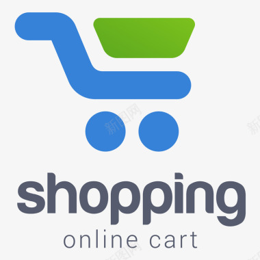 购物企业标志蓝色logo图标图标