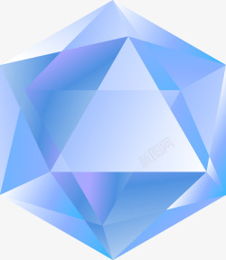 抽象蓝色水晶钻石矢量图素材