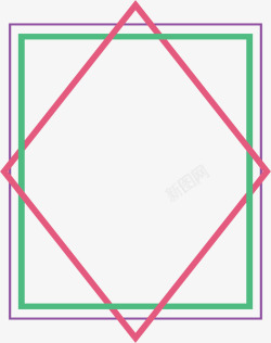 粉绿色菱形的边框矢量图素材