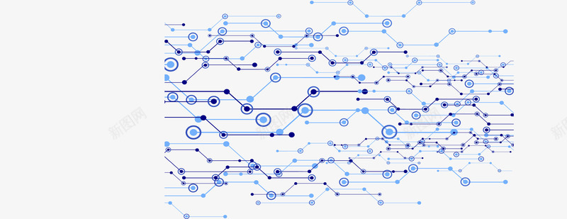 蓝色节点科技背景png免抠素材_88icon https://88icon.com 抽象背景 矢量素材 科技背景 网络结构 节点