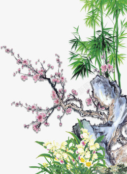 梅花绿色素材