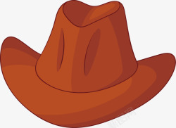 褐色牛仔帽矢量图素材