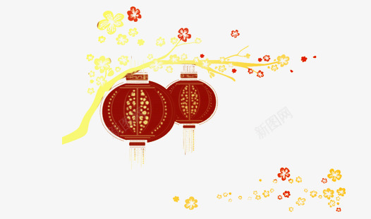 新年状点灯笼红色喜庆梅花png免抠素材_88icon https://88icon.com 喜庆 新年 梅花 灯笼 状点 红色 节日元素