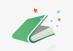 一本书本一本绿色的书高清图片