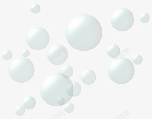 手绘海浪水花图标透明泡泡图标