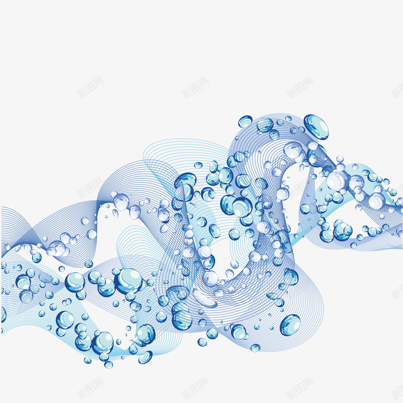 创意水浪矢量图ai免抠素材_88icon https://88icon.com 水浪 水珠 蓝色线条 矢量图