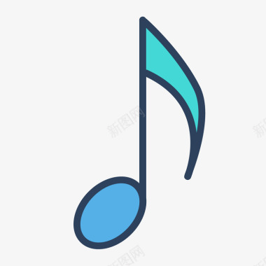 音乐符号点缀蓝色手绘音乐符号元素矢量图图标图标