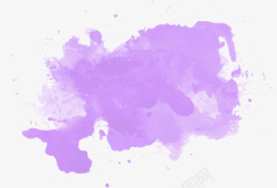 唯美紫色水彩抽象墨迹素材
