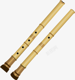 日本传统竹制笛子乐器素材