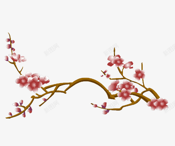 梅花边框png免抠素材_88icon https://88icon.com 图案 梅花 花卉 装饰