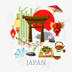 日本旅游图矢量图素材