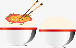 一碗白色米酒锅碗盘子碗杯子矢量图高清图片