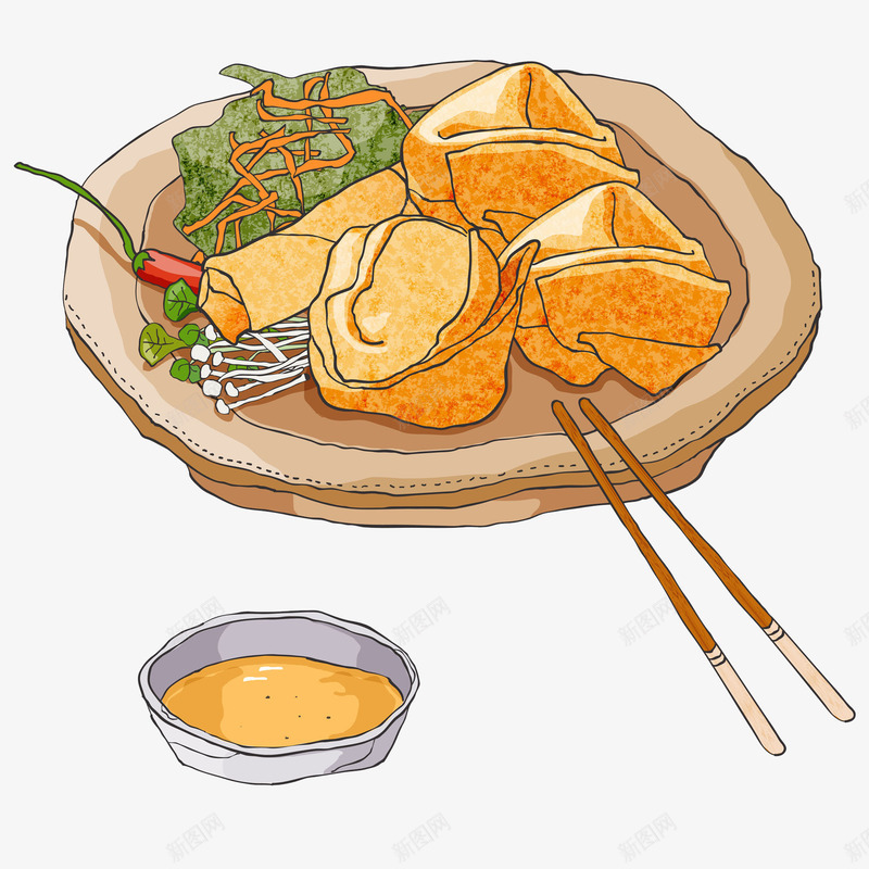 日本料理套餐关东煮png免抠素材_88icon https://88icon.com 关东煮 套餐 日本料理 蘸酱 豆腐卷 食物