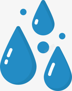 蓝色卡通节水水滴素材