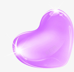 紫色光滑闪烁心形七夕素材