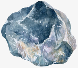立体石头装饰展示手绘蓝色的石头图高清图片
