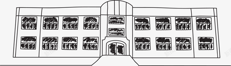 方形背景装饰黑色简约学校图标图标