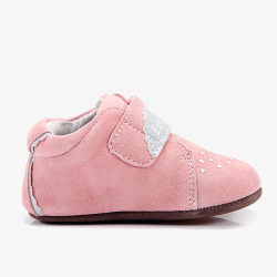欧洲宝贝粉色水钻羊绒宝宝学步鞋素材