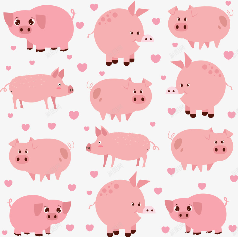 收集粉红猪png免抠素材_88icon https://88icon.com 动物 可爱 害羞 插画 无辜 猪鼻子 眼神 粉红猪