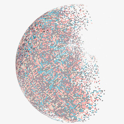 地球板块球形图彩色粒子抽象球体矢量图高清图片