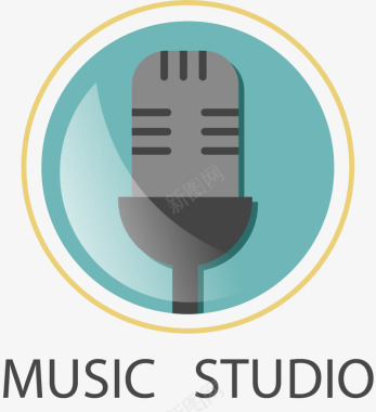 复古麦克风音乐图标logo图标
