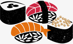 2017美食4款手绘日本寿司素材