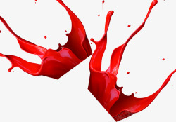 红色飞溅液体海报背景七夕情人节素材