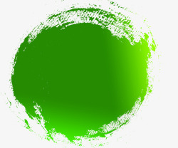 绿色圆形抽象墨迹艺术素材