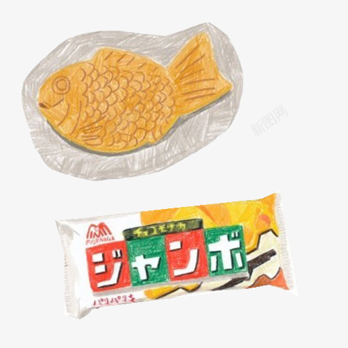 鱼糕和糖果手绘画片png免抠素材_88icon https://88icon.com 日本零食 糕点 糖果 鱼糕 黄色