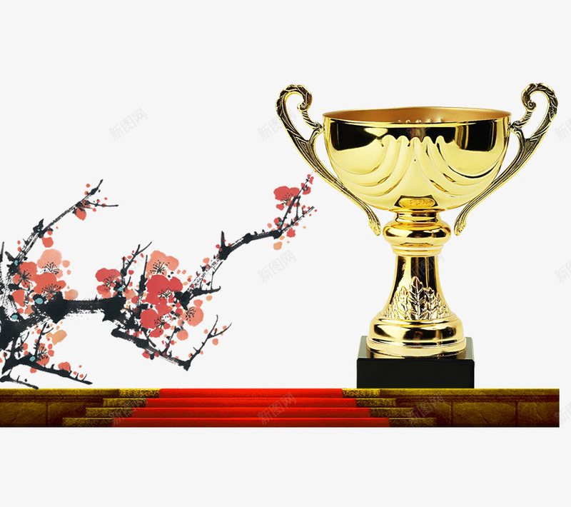 荣誉奖杯psd免抠素材_88icon https://88icon.com 奖杯 梅花 荣誉