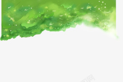 日本动漫效果树林绿色彩绘素材