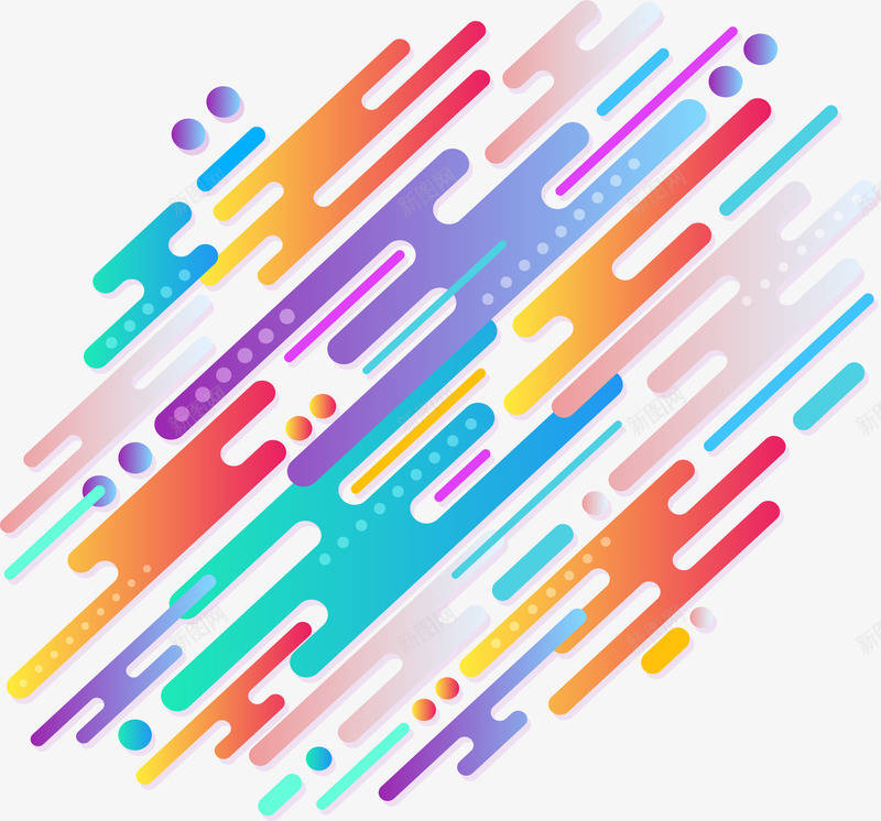 抽象炫彩条纹png免抠素材_88icon https://88icon.com 彩色条纹 矢量素材 线性 艺术感