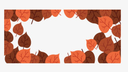 红色秋天树叶边框素材