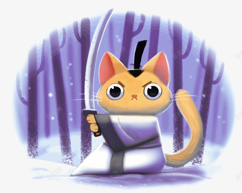 日本猫咪武士矢量图eps免抠素材_88icon https://88icon.com 卡通 手绘 武士 猫咪 猫咪武士PNG矢量图 猫咪武士免扣PNG图 矢量猫咪武士 雪地 矢量图