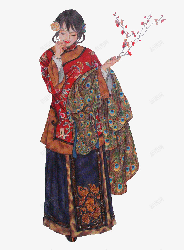 中国古代女子png免抠素材_88icon https://88icon.com 中国风 传统 古代 女性 梅花