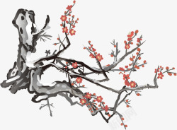 手绘中国风梅花插图素材