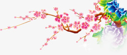 粉色新年梅花装饰素材