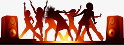 人群手拉手跳舞音响主题音乐会海报矢量图高清图片