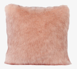 毛茸茸的粉色抱枕实物素材