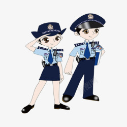 中小学安全教育日卡通警察矢量图素材