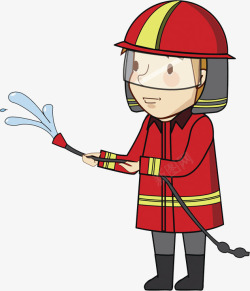 手绘消防员素材