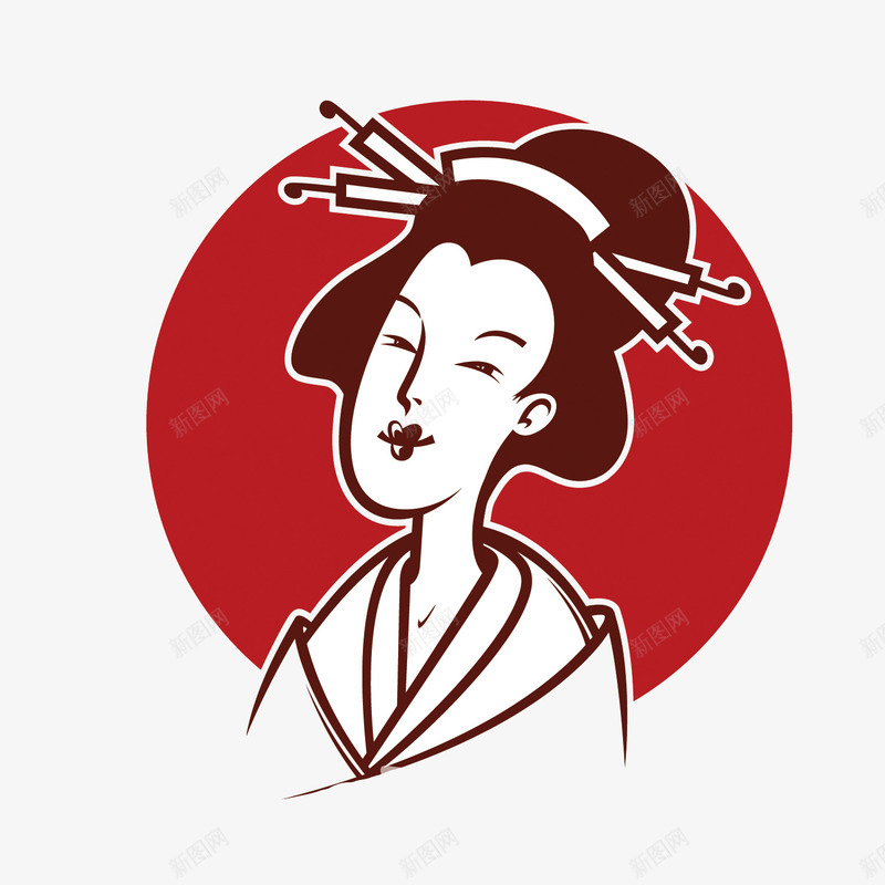 红色日本艺妓png免抠素材_88icon https://88icon.com 卡通 手绘 日本 矢量艺妓 红色 艺妓PNG矢量图 艺妓免扣PNG图