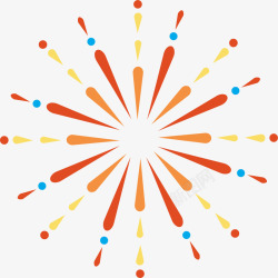 春节多彩卡通烟花素材