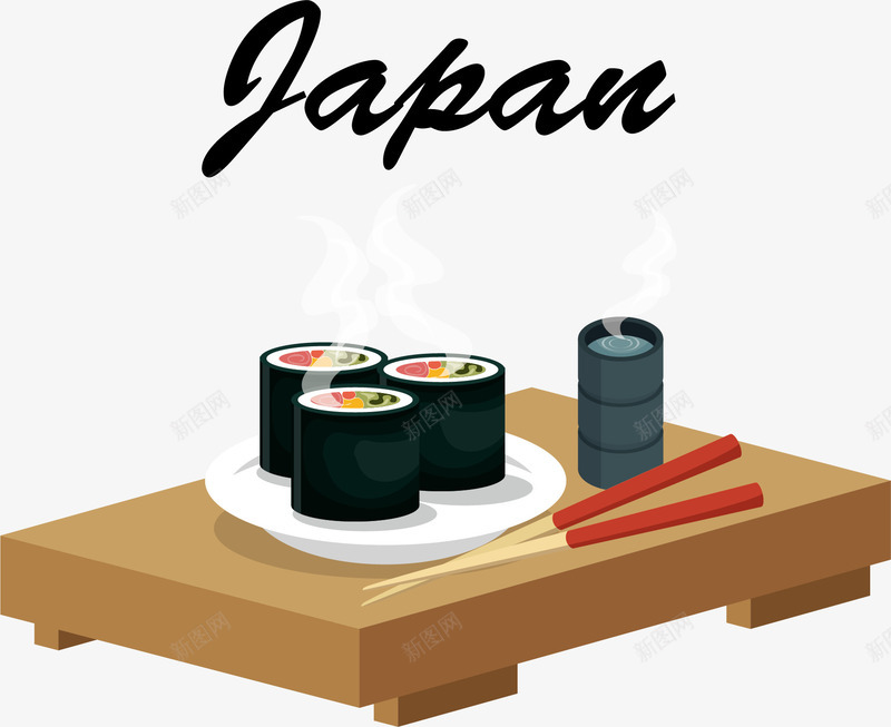 日本料理美食矢量图ai免抠素材_88icon https://88icon.com 卡通手绘 日本料理 水彩画 美食 英语字母 装饰图案 矢量图