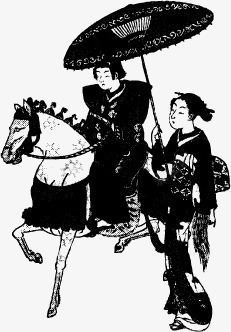 骑白马的日本女人素材