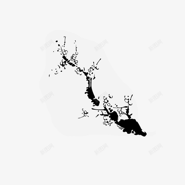 梅花萬杂墨 水墨梅花_图品汇