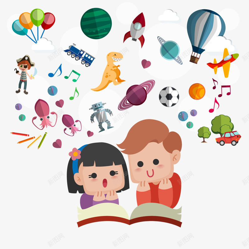 讲故事png免抠素材_88icon https://88icon.com 哥哥 孩子 童话 音乐